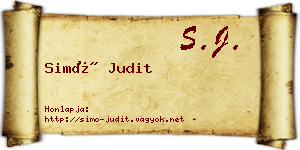 Simó Judit névjegykártya
